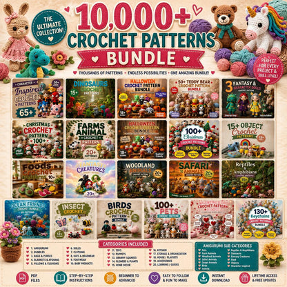 The Ultimate Crochet Mastery Bundle – 10,000+ Patterns & Projects