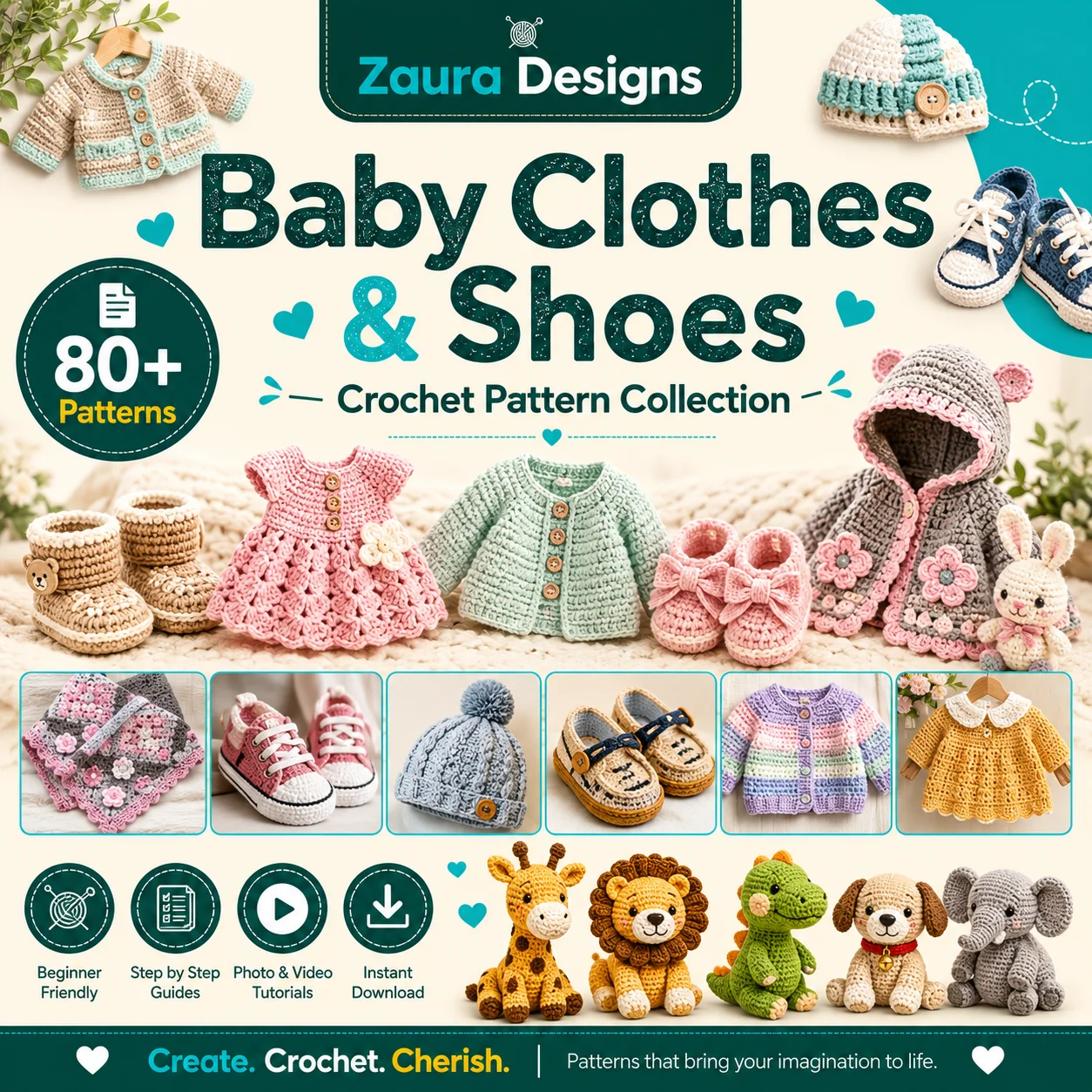 Baby clothes and shoes crochet patterns